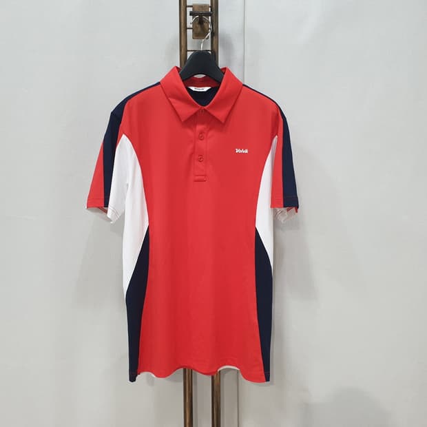 볼빅골프 남성 컬러 배색 반팔 티셔츠 100