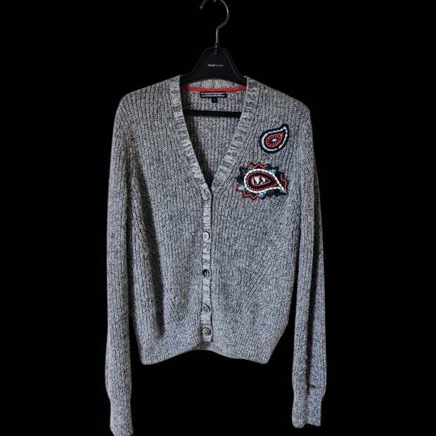 타미힐피거 알파카 혼방 여성가디건 M / 상태 좋음