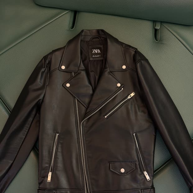 자라 페이크 레더자켓 M 