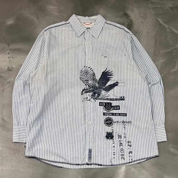  shady ltd 스트라이프 그래픽 셔츠 y18454
