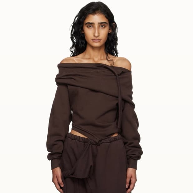 [M]오토링거 25fw SLOUCHY 오프숄더 니트/브라운