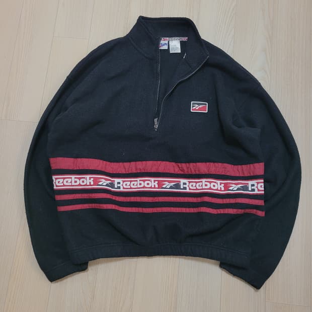 7-80s 리복 빈티지 플리스 반집업 크리스마스 JP 