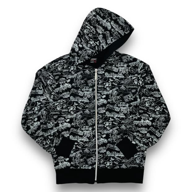 배드보이 00s 크레이지 레터링 펑크 빈티지 후디 집업