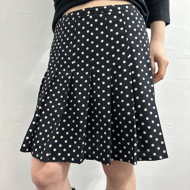 agnes b dot pleats mini skirt