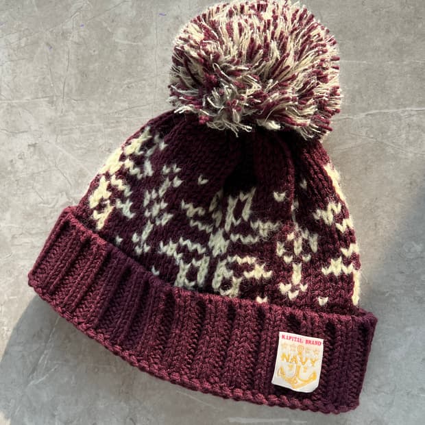 캐피탈 울 스노우 니트 방울 비니