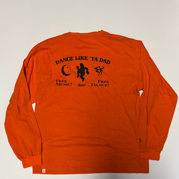 카비시 뒷 프린팅 오렌지 롱슬리브 긴팔 티셔츠 L