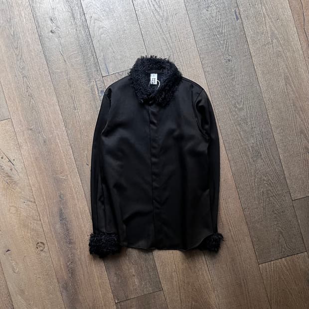 Hairy Fur Detail Blouse Jacket