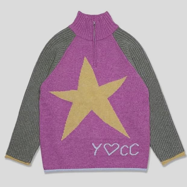 유쓰배쓰 스타집업 니트 M