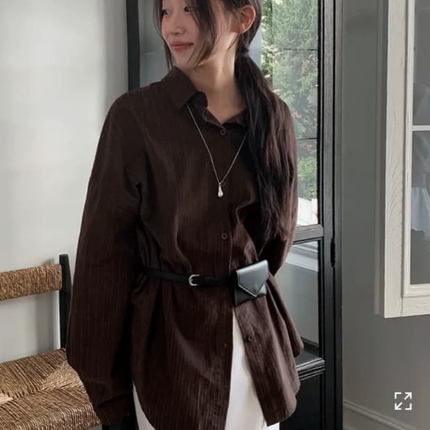 어리틀빗 가을 코듀로이 셔츠 브라운