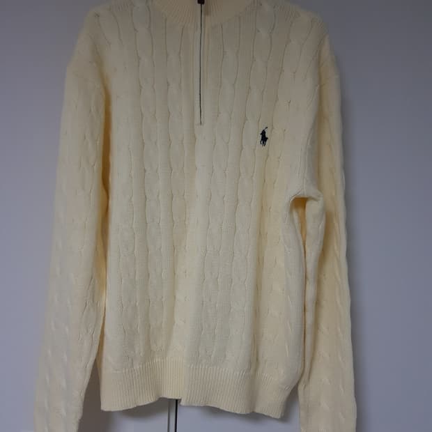 L) 폴로 하프집업 터틀넥 니트 아이보리