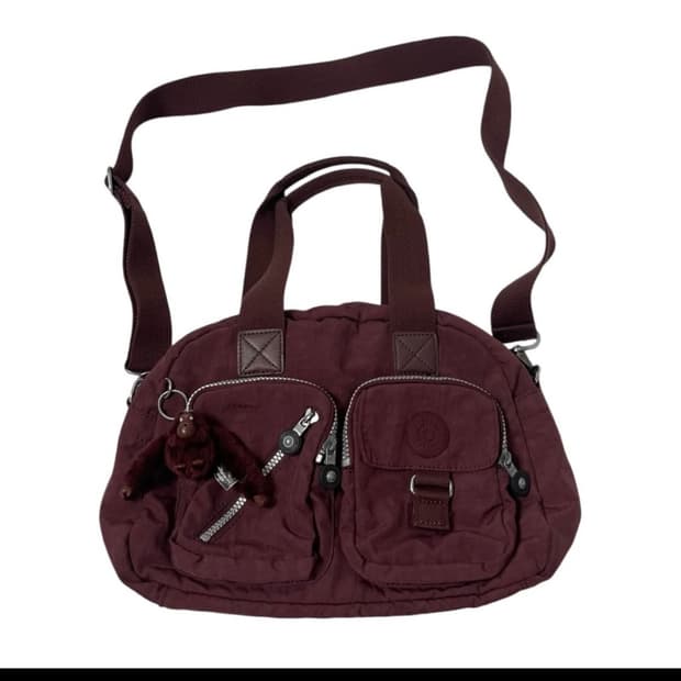키플링 빈티지 투포켓 버건디 레드 마룬 와인 크로스백 가방