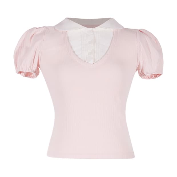 위스페어리 Petite Layered Blouse (PINK)