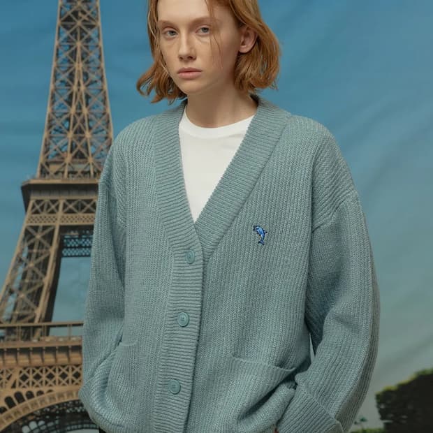 와이케이 돌핀자수 오버핏 가디건 소라