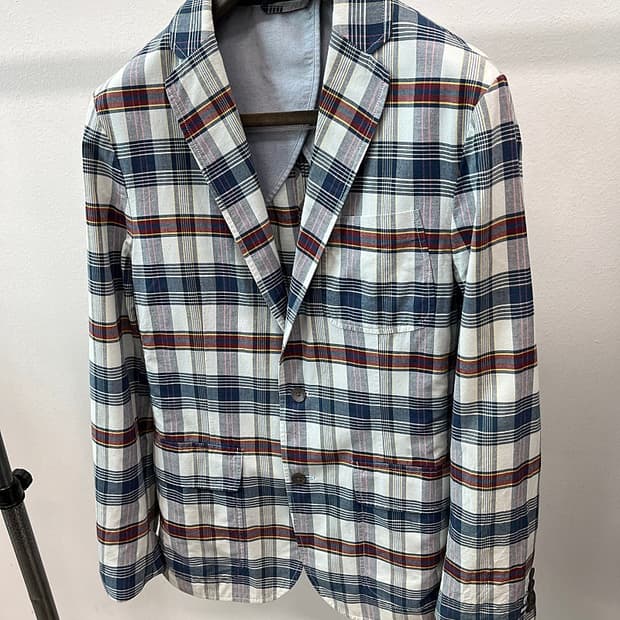 105) 폴로 코튼 체크자켓 