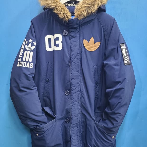 아디다스 오리털 하프패딩파카