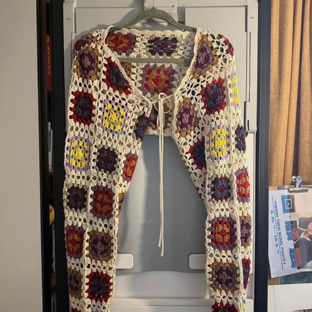 스컬프터(SCULPTOR) 핸드메이드 크로셰 볼레로 탑 멀티 아이보리