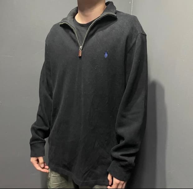 폴로 랄프로렌 반집업니트