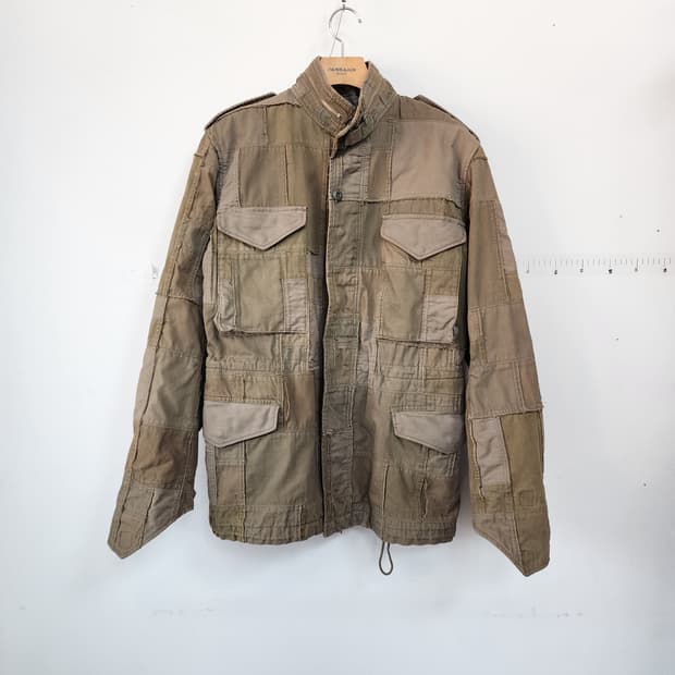 준야 와타나베 카키 패치워크 야상 자켓