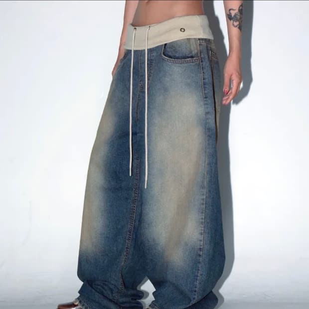 OOTJ 로우라이즈 허리밴드 키링 데님 팬츠