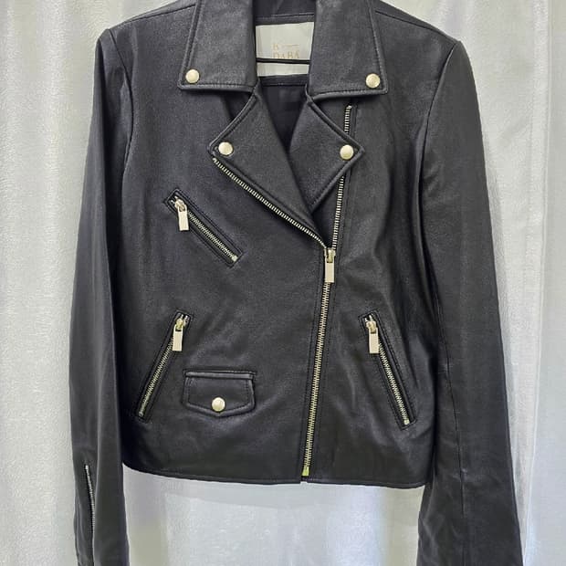 K-DABA 블랙 가죽 라이더 자켓