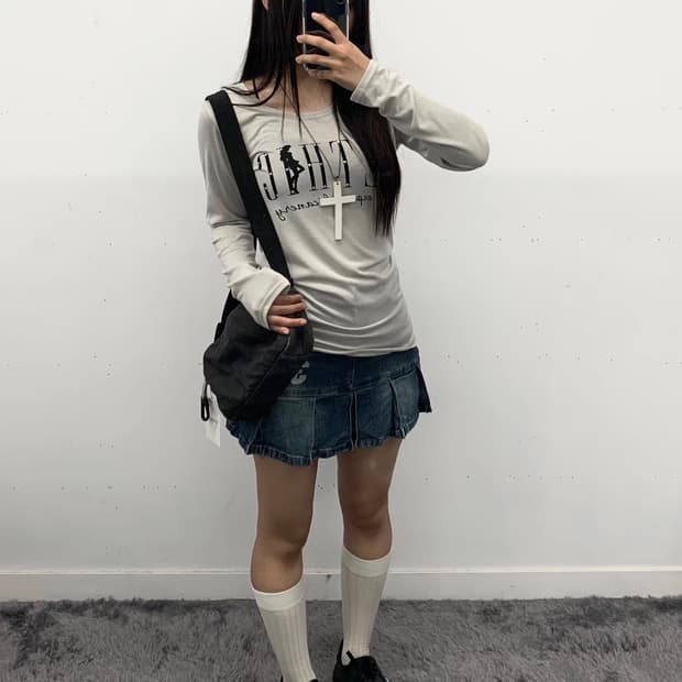 데님 미니 스커트
