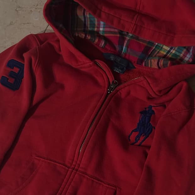 폴로 랄프로렌 단풍🍁빅포니 체크 후드집업