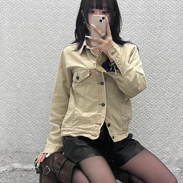 리바이스 컨트리 레트로 빈티지 오트밀 데님자켓 M C10834