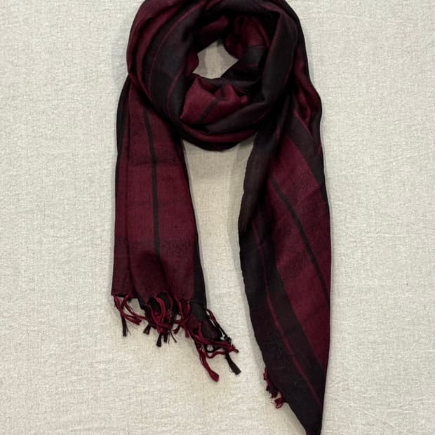 요지야마모토 실크 캐시미어 손자수 머플러