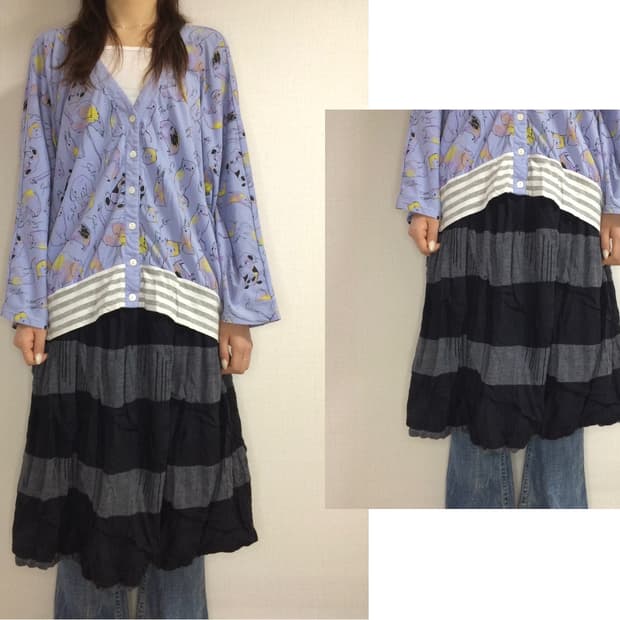 sensounico t.b 센소유니코 블랙 그레이 벌룬 스커트