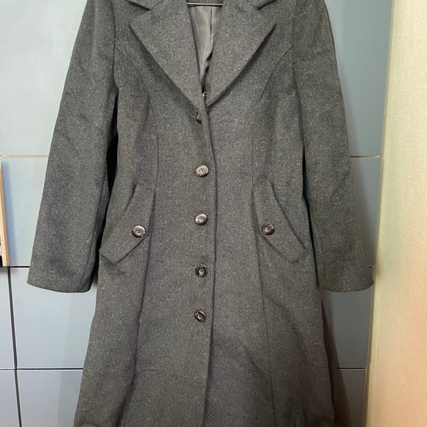 다크 그레이 맥시롱 갸루 그런지 롱코트