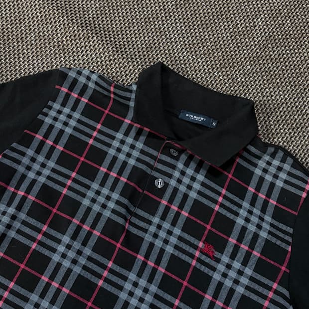 버버리 빈티지 체크 카라 롱슬리브