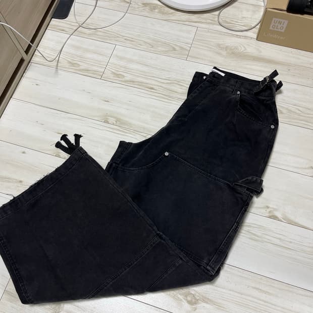 논노드 더블니 커버 팬츠 빈티지 블랙 2사이즈