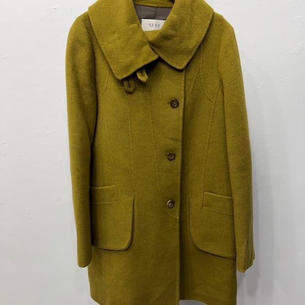 정품) SJ SJ 한섬 올리브색 모직 코트 55-66