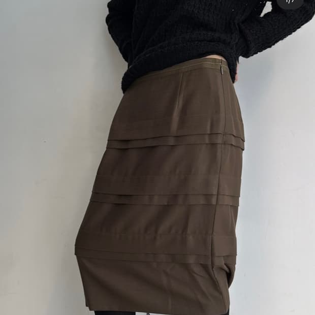 일본 빈티지 미디 스커트