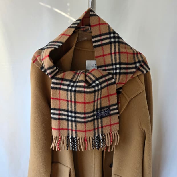정품 버버리 클래식 노바체크 램스울100 머플러 목도리