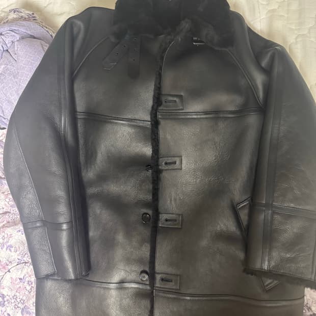 유스 레더 시어링 코트 (s)