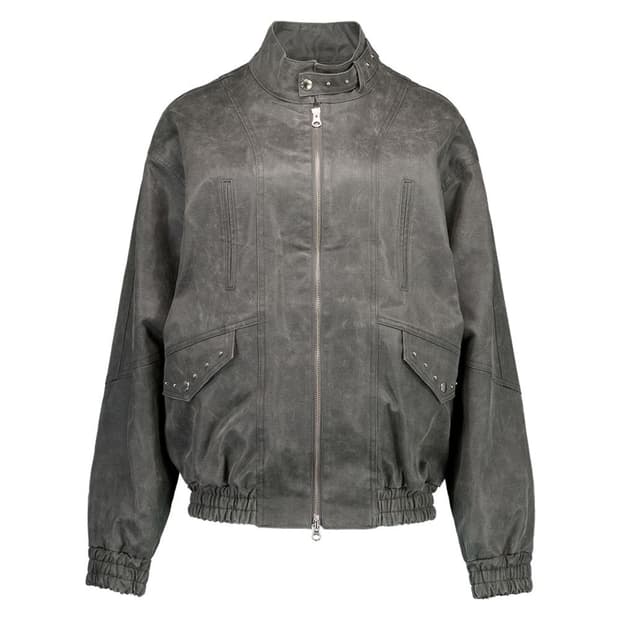 셋업이엑스이 studded suede jacket 차콜 스터드 자켓