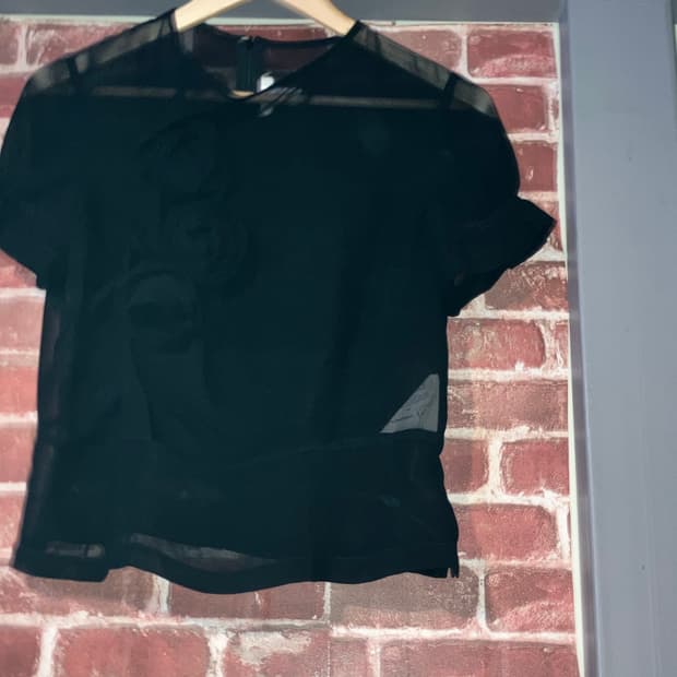 Comme des Garcons 꼼데가르송 장미코사지 반팔블라우스
