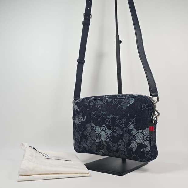 구찌 GG 데님 스몰 크로스백