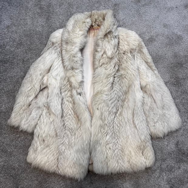 빈티지 아이보리 사가폭스 퍼자켓M