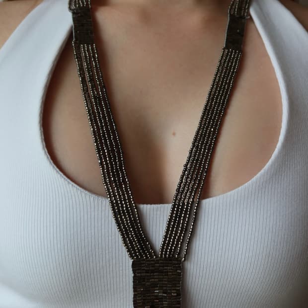 metal fringe necklace