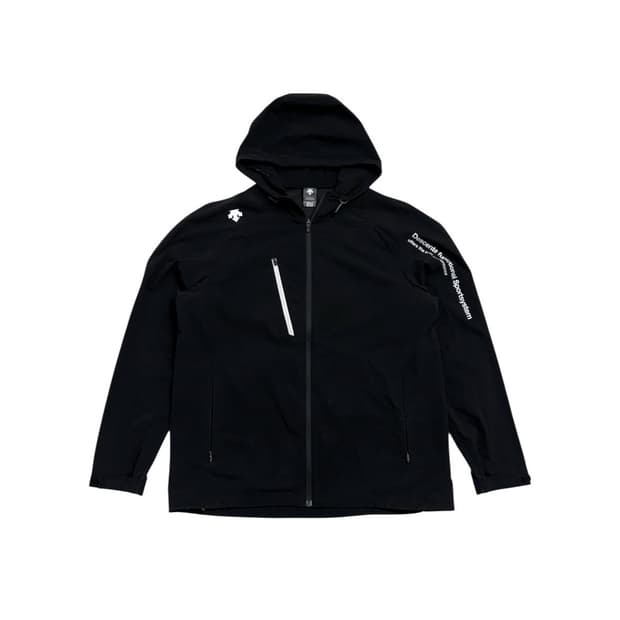 데상트 후드 바람막이 블랙