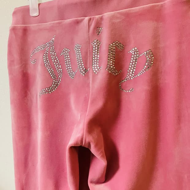 쥬시꾸뛰르 벨벳 벨루아 큐빅 트랙팬츠 y2k 오네갸루 라떼갸루