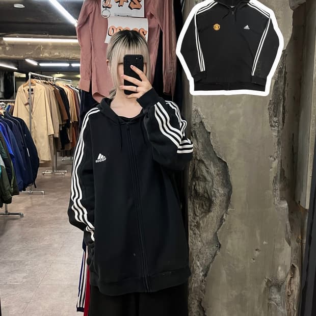 아디다스 맨체스터 후드 블랙 XL   #csz3188