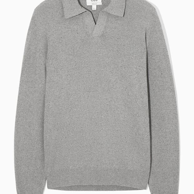 COS 오픈 카라 니트 롱슬리브