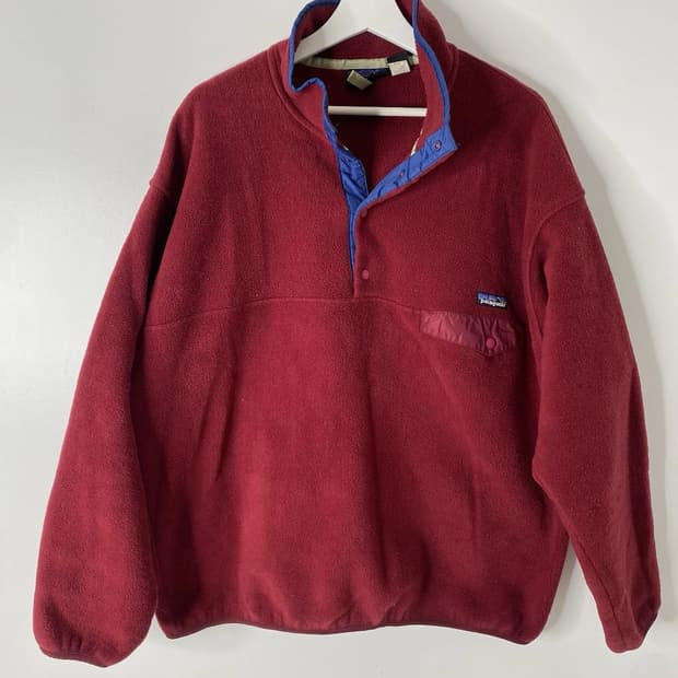 90s 파타고니아 신칠라 스냅-T 버건디/블루 USA