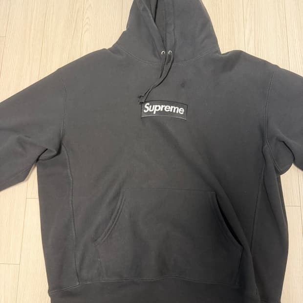슈프림 박스로고 후드 블랙 L