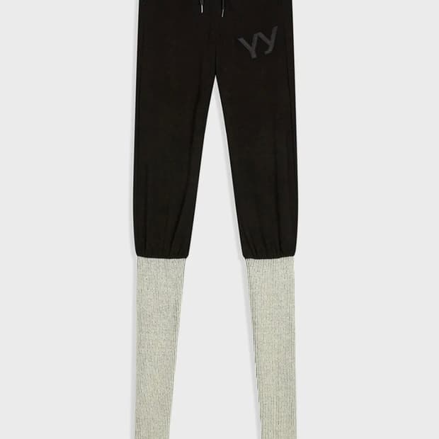오픈와이와이 LAYERED KNEE SOCKS PANTS (BLACK)