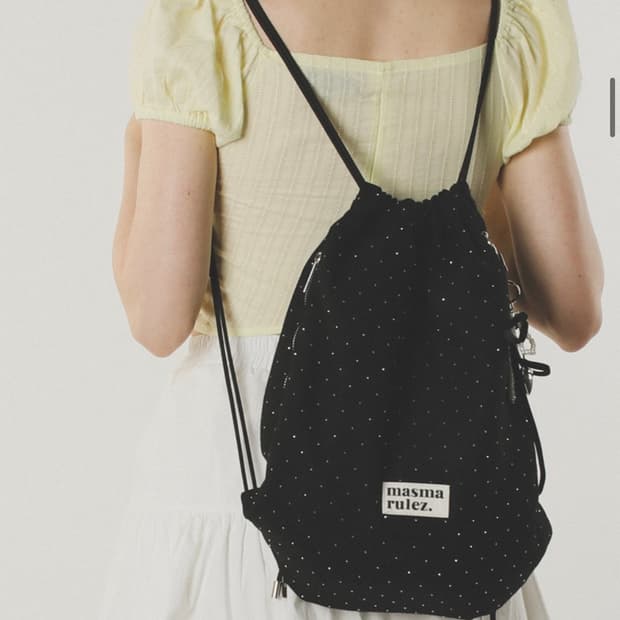 마스마룰즈 짐 색 스트링 백 트와일라잇 블랙