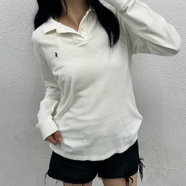폴로 랄프로렌 브라운포니 화이트 pk 긴팔티 L